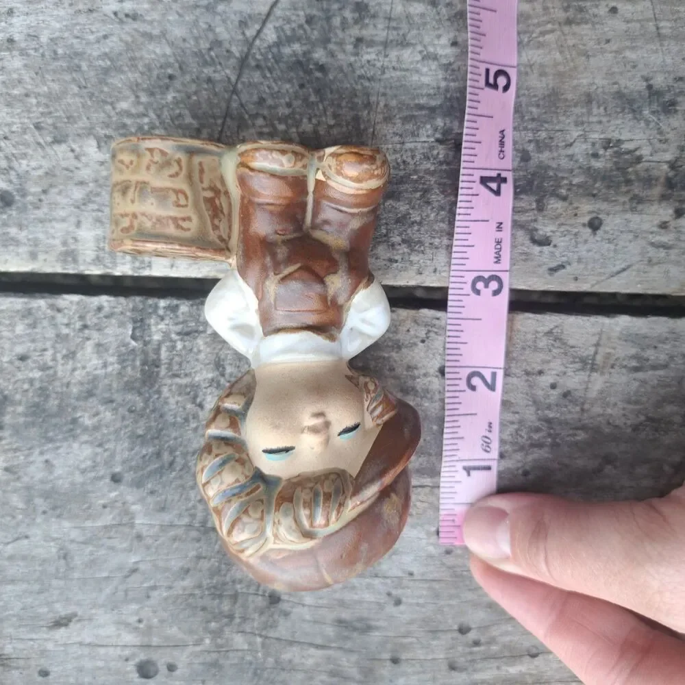 Vintage MCM Napcoware Ceramic Working Boy Toothpick Holder Figurine 4